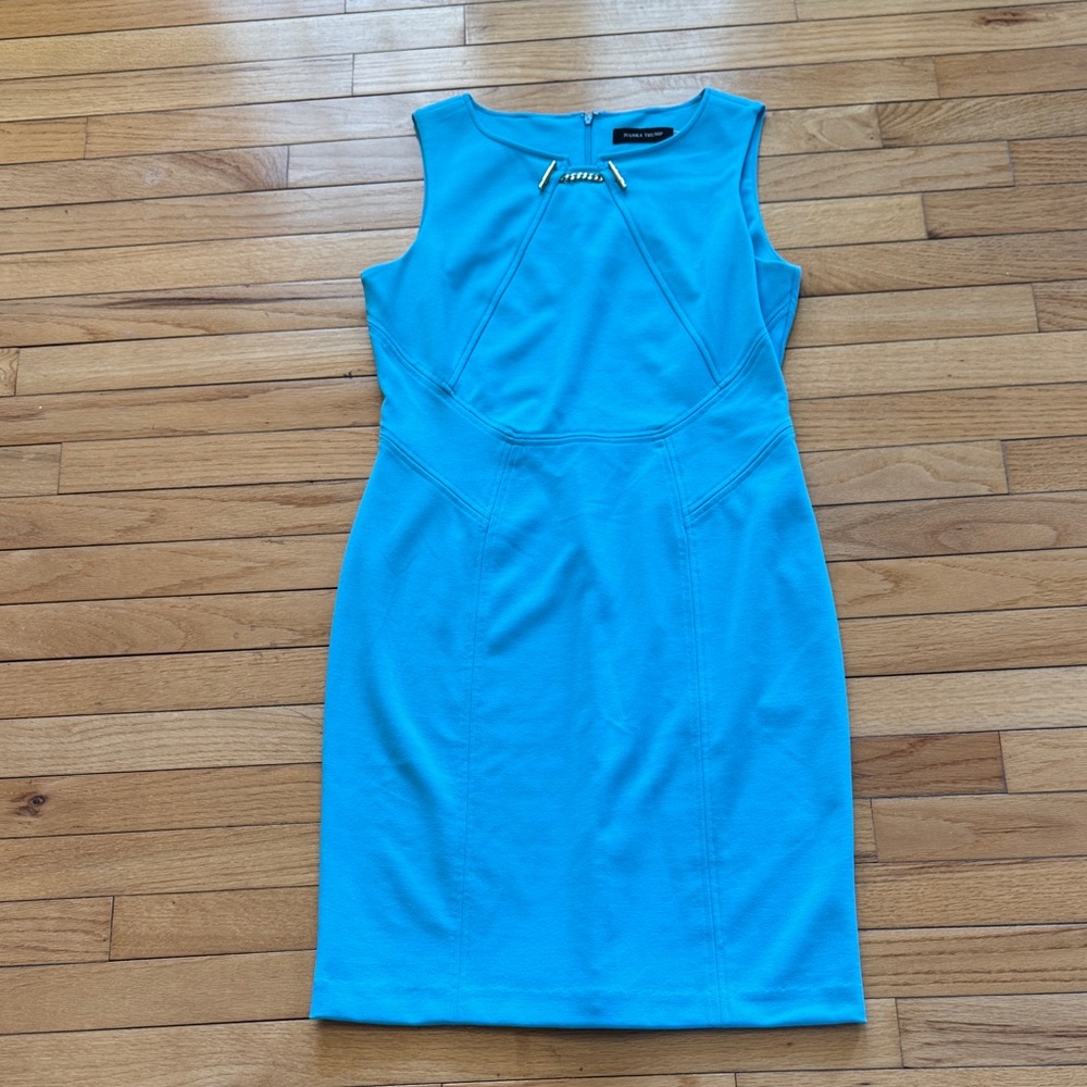 Ivanka Trump Blue Sleeveless Dress Size 10